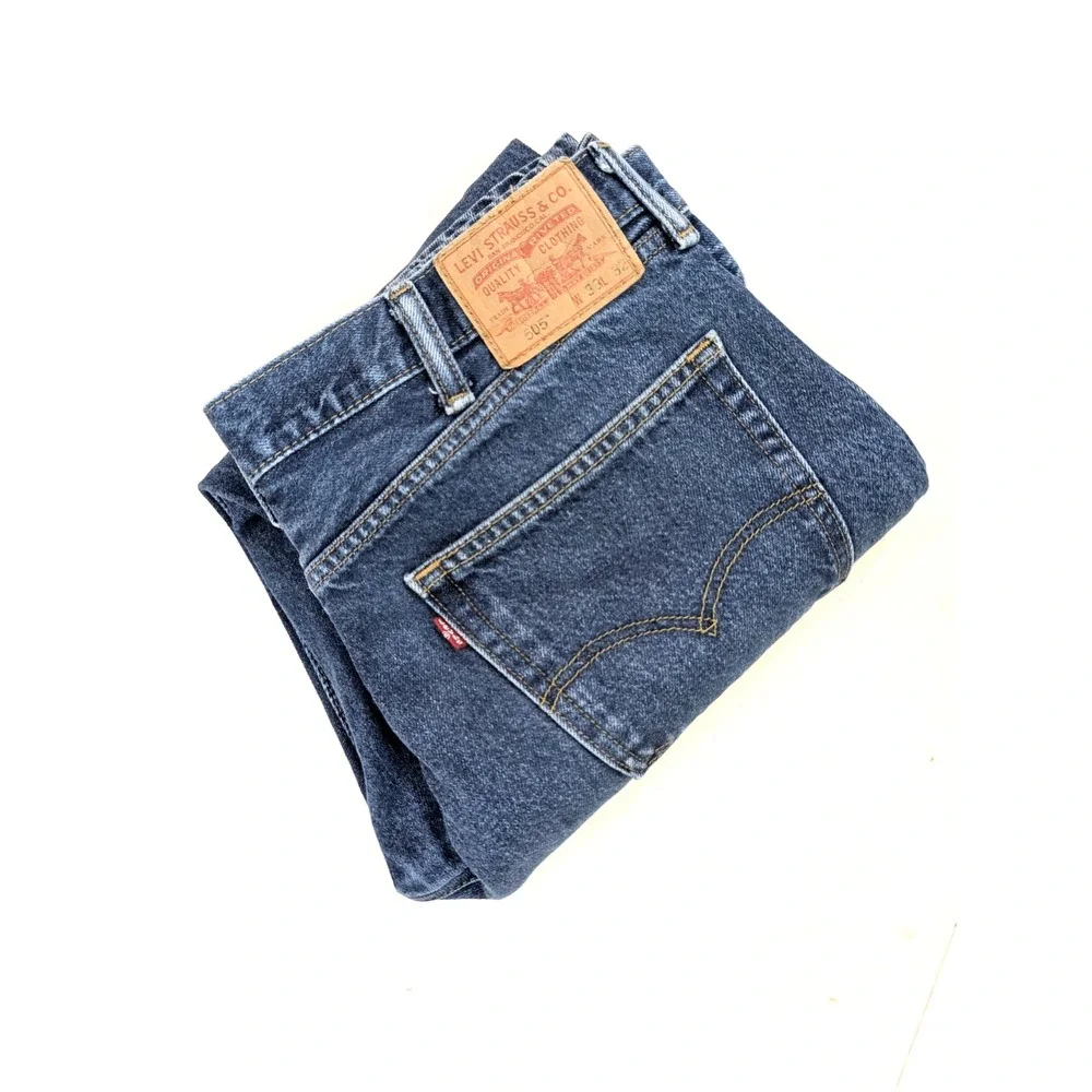Levi's 505 Regular‎ Fit Straight Leg Blue Wash Denim Jeans Men's 38x32